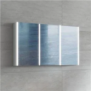 Armadietto a specchio a LED a tre porte in stile europeo